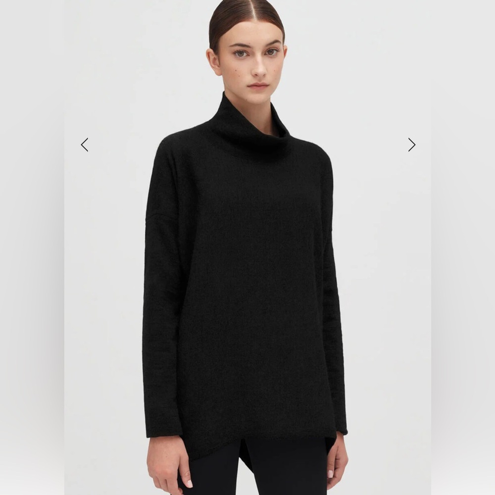 Cuyana Black Alpaca Turtleneck Sweater